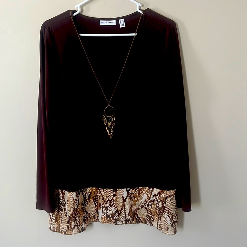 Susan Graver brown tunic size M